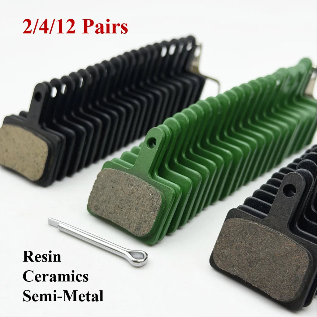 2/4/12-Pair Hydraulic Disc Brake Pads for Mountain Bikes — Resin, Semi-Metal & Ceramic Options