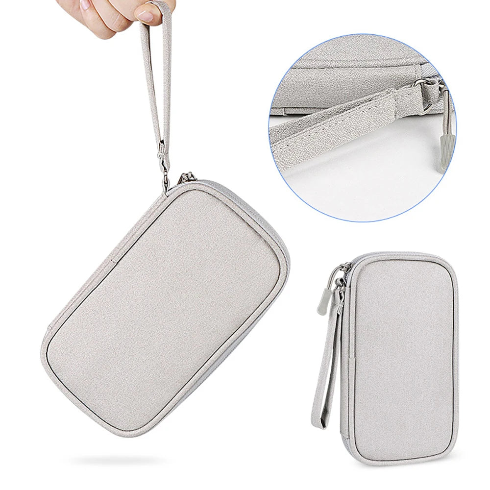 Portable Waterproof Cable Storage Bag - Travel Organizer Pouch for Power Bank, Earphones & Cables