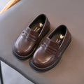 Kids PU Leather Loafers Slip-On School Flats for Boys & Girls - Casual Dress Shoes EU 21-36