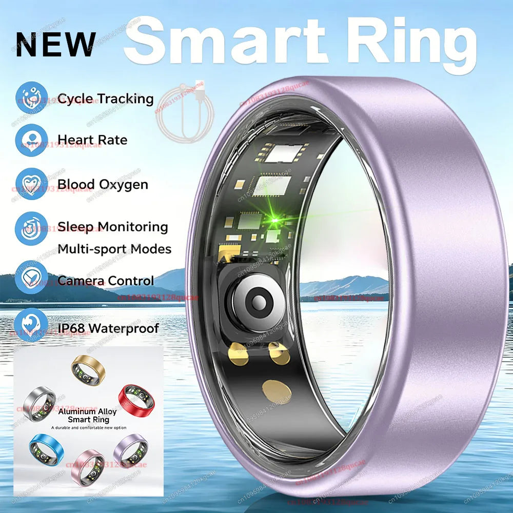 Smart Ring with Charging Case – Unisex Health Tracker, Heart Rate & SpO2 Monitor, Sleep Tracking, IP68 Waterproof, Multi-Sport Modes, Multiple Sizes