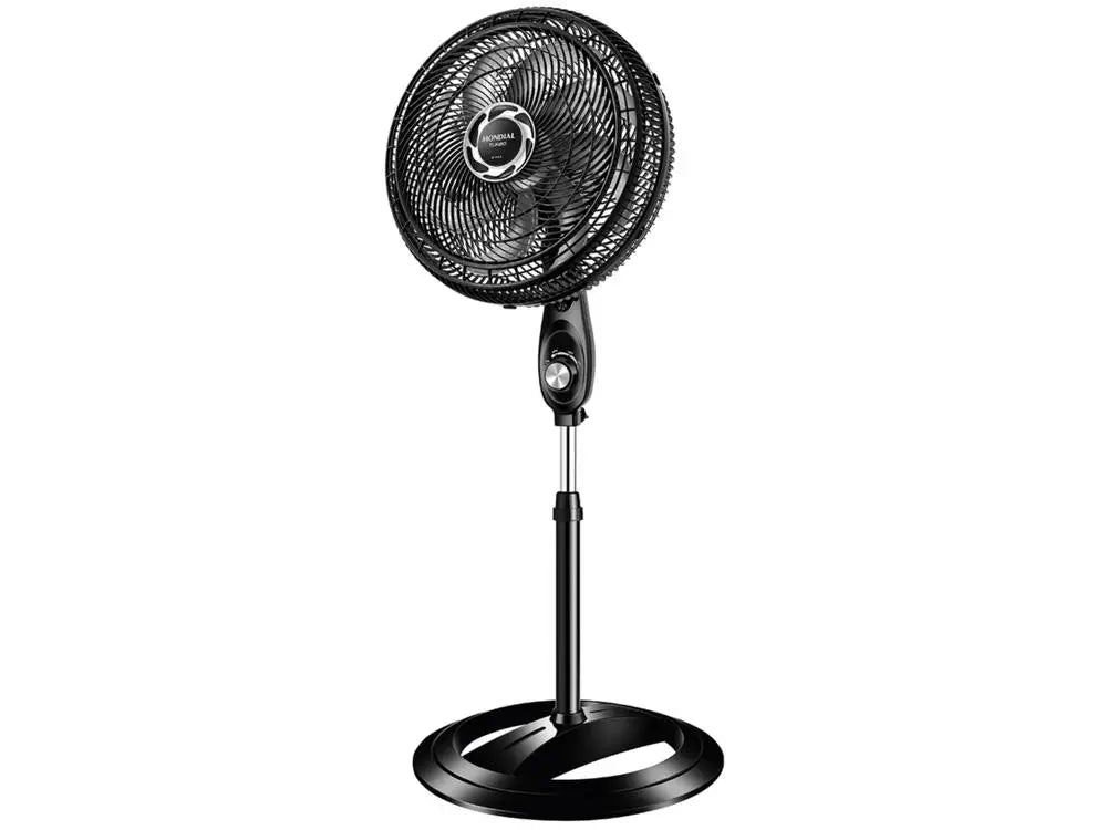 Turbo 40 cm (16 in) 8-Blade 3-Speed Column Pedestal Fan - Black & Silver, 220V