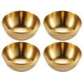 Stainless Steel Sauce & Appetizer Dishes Set — Gold or Silver Condiment Plates 8 x 8 x 3 cm (3.15 x 3.15 x 1.18 in)