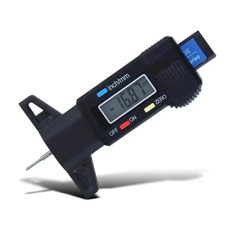 Digital Tire Tread Depth Gauge 0-25mm (0–0.98in) LCD Caliper — Portable Tire Gauge for Car, Motorcycle, Truck