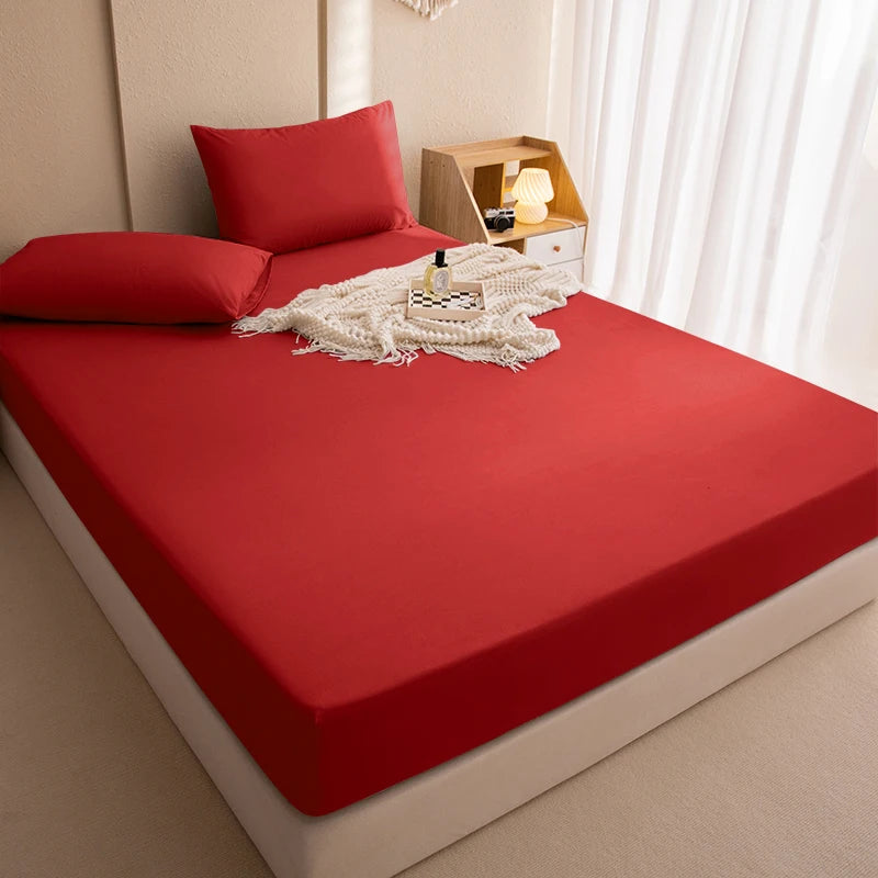 Waterproof Mattress Protector Fitted Sheet with Elastic Band – TPU-Backed, Breathable, Dust Mite & Anti-Bacterial – Fits Mattresses up to 46 cm (18 in) | Sizes 90x200 / 140x200 / 160x200 / 180x200 cm