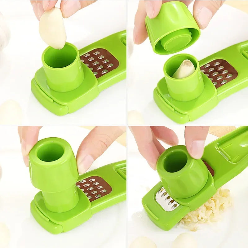 Garlic Press & Peeler — Garlic Grinder, Ginger Grater and Vegetable Slicer Kitchen Tool