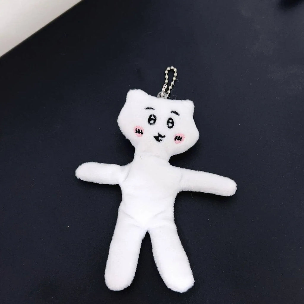 Hachiware Usagi Plush Keychain – Star Hugging Doll Pendant, Soft Hanging Plush Charm for Bags & Backpacks (Bead Chain or Metal Buckle)