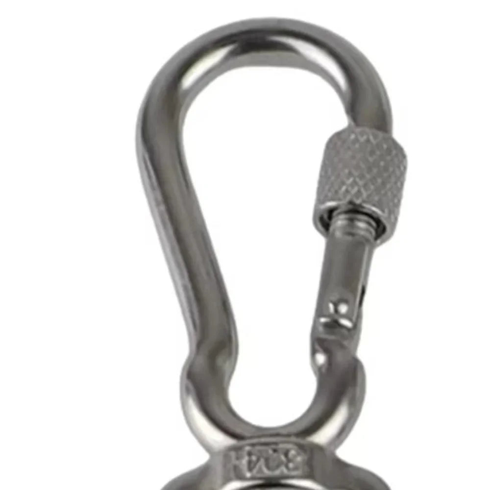 Stainless Steel Locking Swivel Snap Hook Carabiner for Dog Leash — Quick-Release 360° Tangle-Free