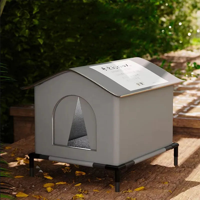 Waterproof Foldable Pet Cave Bed for Small Dogs & Puppies – Outdoor Winter Warm Plush Dog House, Washable
