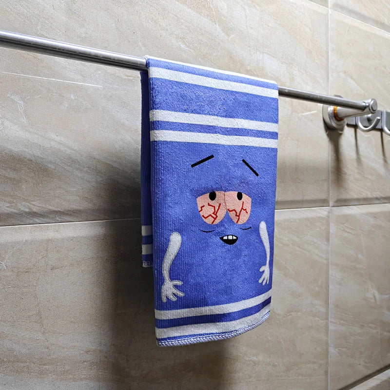 Kids Cartoon Quick-Dry Face & Bath Towel - Double-Sided Velvet Soft Absorbent
