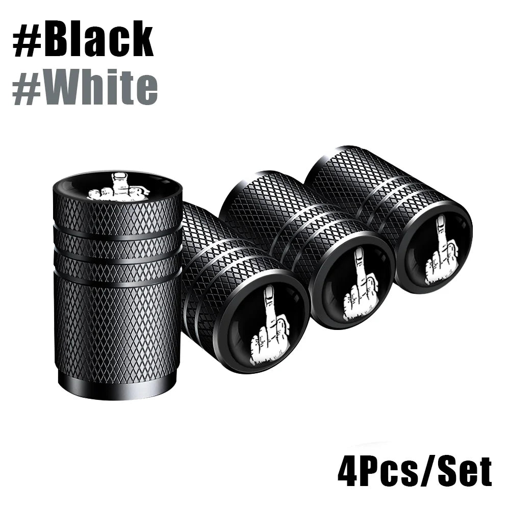 4-Pack Aluminum Tire Valve Stem Caps — Universal Dustproof Air Valve Caps for Car, Bike & Motorcycle