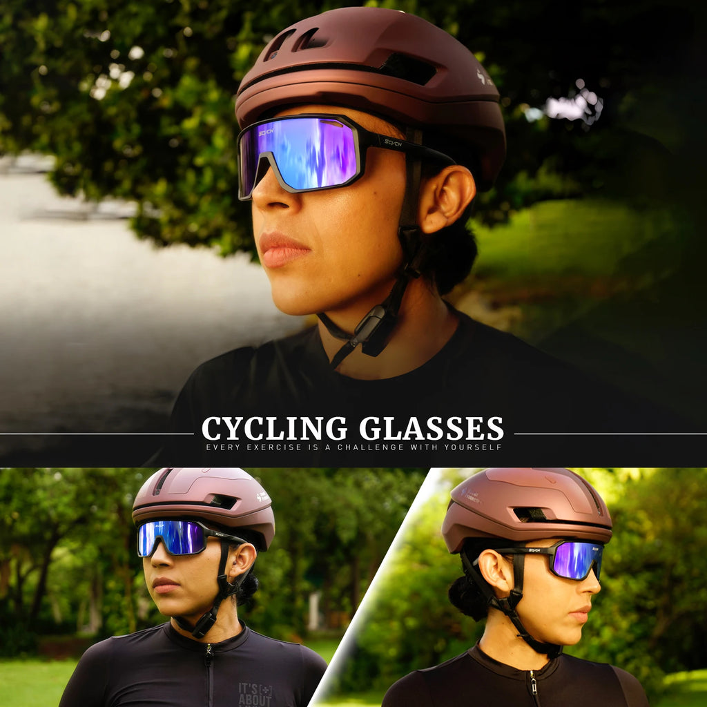 Unisex UV400 Cycling Sunglasses Polycarbonate Sports Glasses for MTB & Road Bike