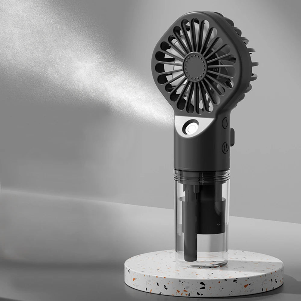 Handheld Mist Spray Fan - USB-C Rechargeable Mini Humidifier, 4-Speed Portable Cooling Fan for Travel & Outdoor