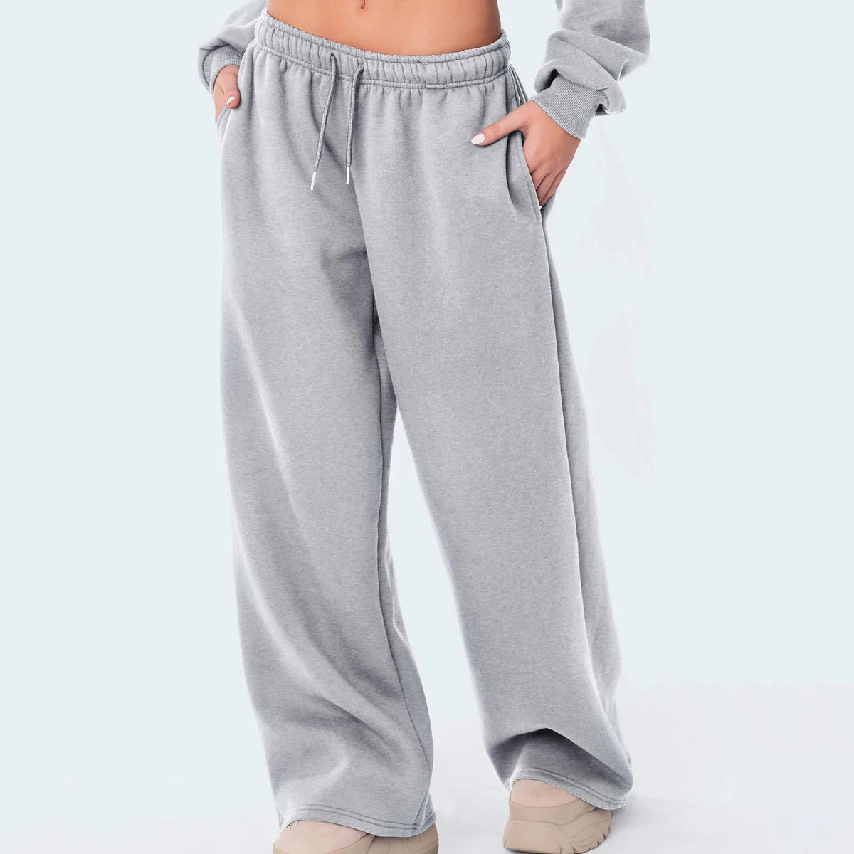 Women's High Waist Wide Leg Joggers - Y2K Baggy Drawstring Sweatpants, Casual Athletic Trousers