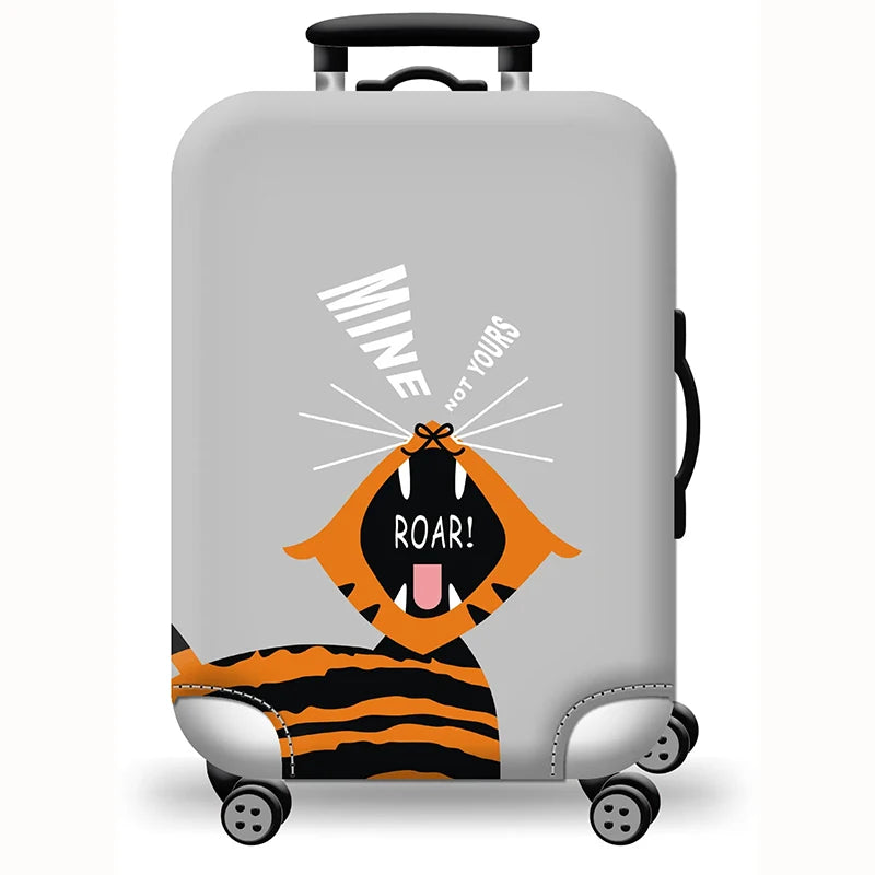 Elastic Stretch Printed Luggage Cover with Zipper & Buckle – Fits 18–32 Inch (46–81 cm) Suitcases – Durable Travel Trolley Protector