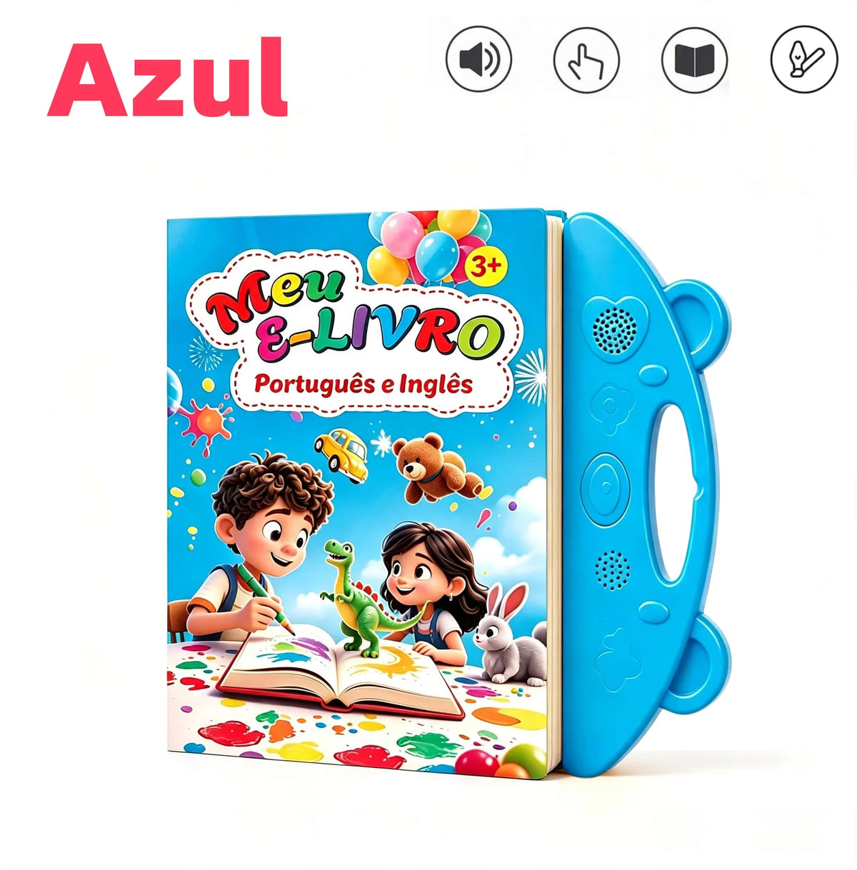 Interactive Bilingual Sound Book for Kids - English & Portuguese Touch-Activated Learning