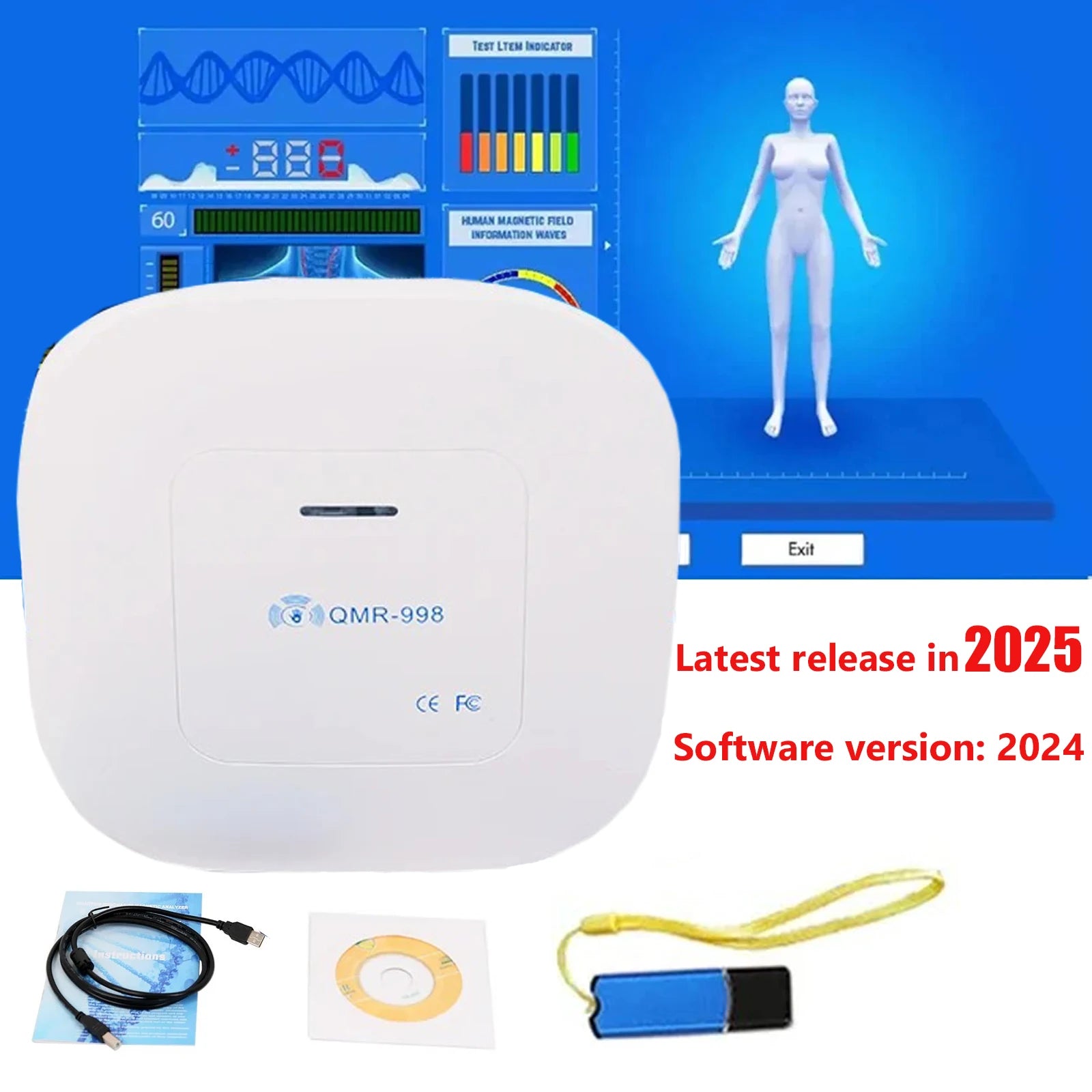 Quantum Magnetic Resonance Body Health Analyzer — Hand-Touch Diagnostic Device, Multi-Language, Up to 54 Reports