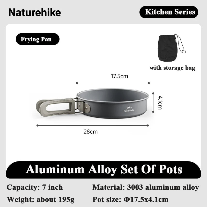 4-7 Person Camping Cookware Set - Lightweight Aluminum Pot Set for Outdoor Picnic & Backpacking