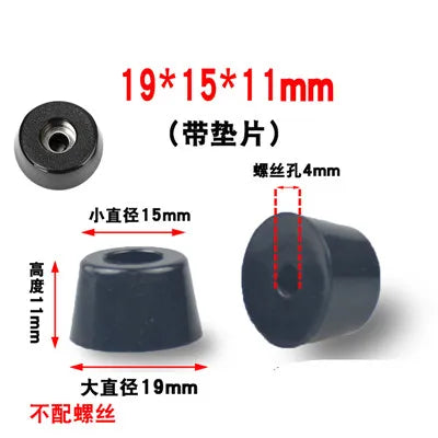 8-Pack Rubber Furniture Leg Tips with Gaskets — Non-Slip Shock-Absorbing Foot Pads for Chairs Tables Speakers Cabinets