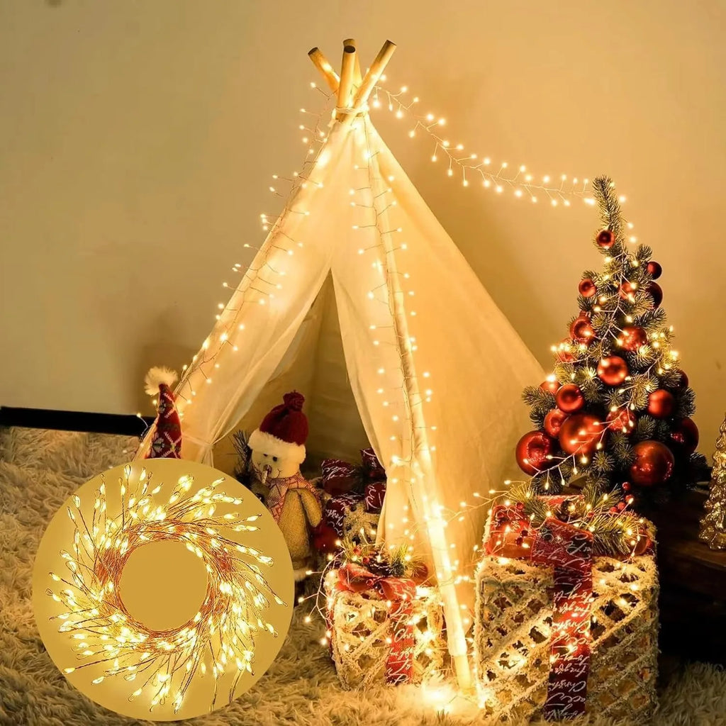 USB LED Firecracker String Lights 3/6/9M (9.8/19.7/29.5 ft) Remote-Controlled Fairy Garland for Wedding Party Garden Christmas