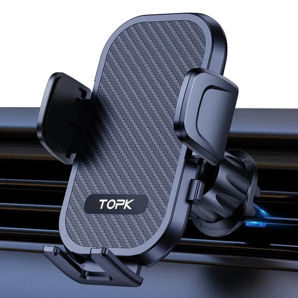 Universal Car Air Vent Phone Mount – Hands-Free Clamp Holder for 4–7 in (10–18 cm) Smartphones, 360° Rotating