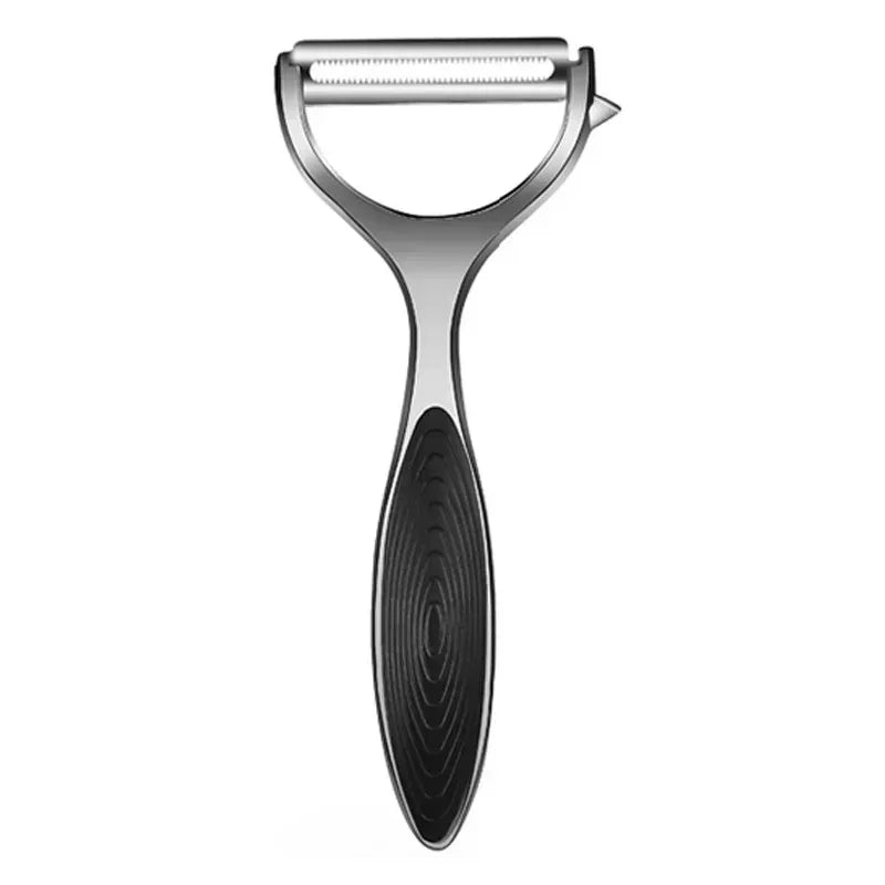 Stainless Steel Multi-Purpose Vegetable Peeler & Grater - Serrated & Flat Blades for Potatoes, Melons, Fruits