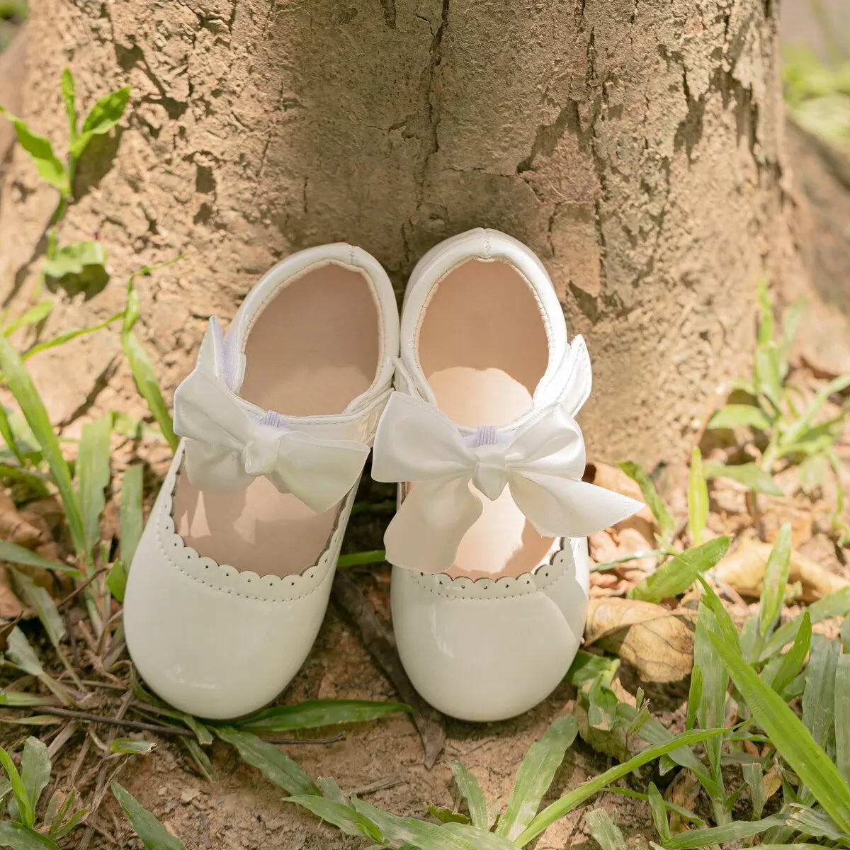Baby Girl Mary Jane Shoes – Leather Bow Ballet Flats, Non-Slip Rubber Sole, Infant 0-12 Months