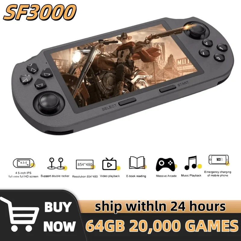 Retro Handheld Gaming Console Linux-Based 4.5-inch (11.4 cm) IPS 854×480 Screen, 3000mAh Portable Pocket Game Player with 20,000 Games