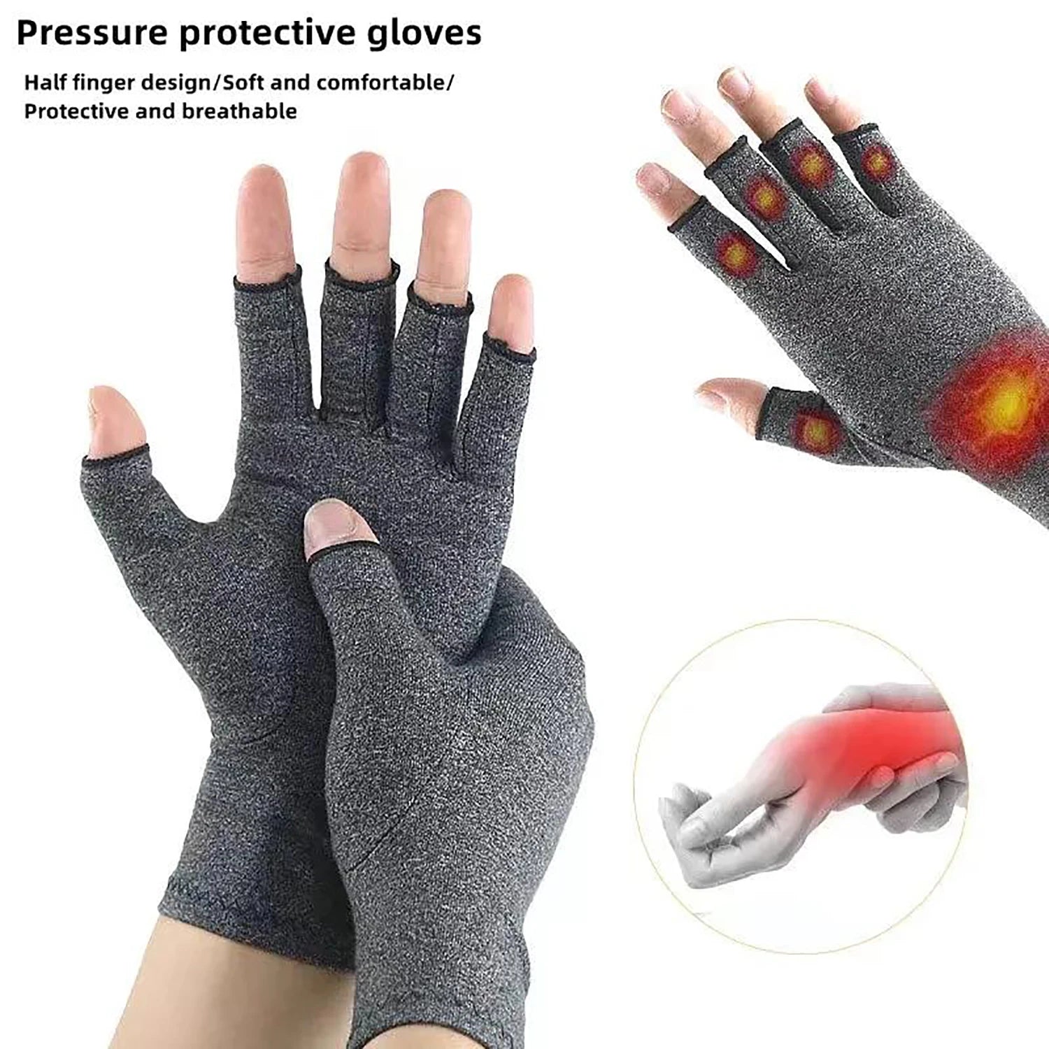 Compression Arthritis Gloves Wrist Support for Joint Pain Relief - Unisex Therapy Hand Brace
