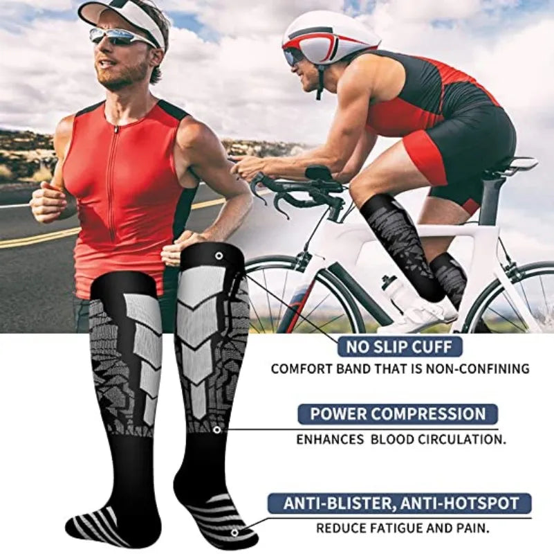 Compression Socks 20-30 mmHg - Medical & Sports Support for Travel, Pregnancy, Varicose Veins, Edema (Unisex)