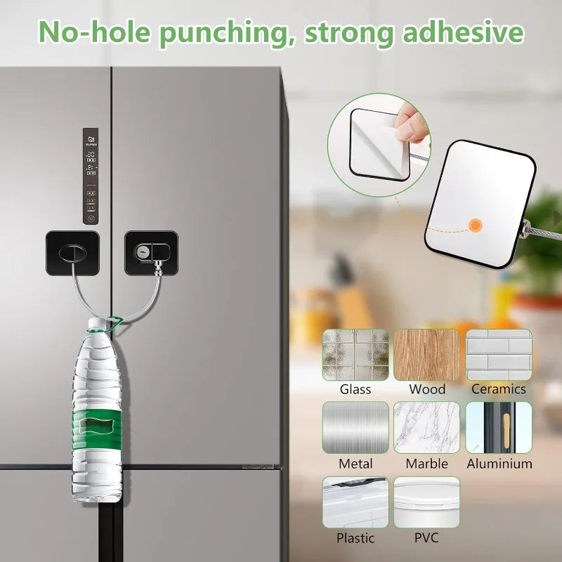 2/4/6-Pack Self-Adhesive Cabinet Locks with Keys — Baby Safety Locks for Fridge, Cabinets, Drawers, Doors & Appliances