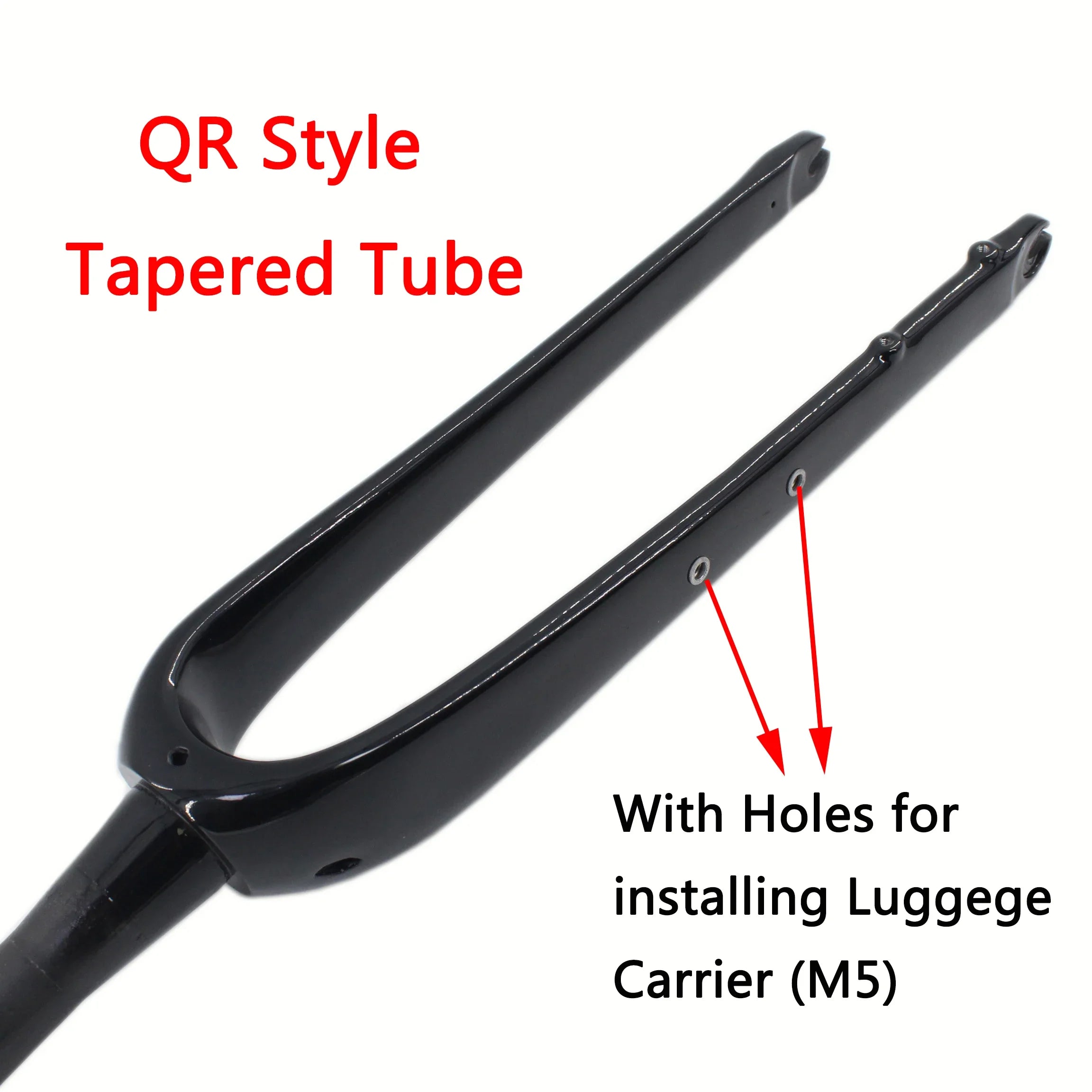 700C UD T800 Full Carbon Road & Gravel Bike Fork — Disc Brake, Luggage Carrier Mount, 45mm Offset