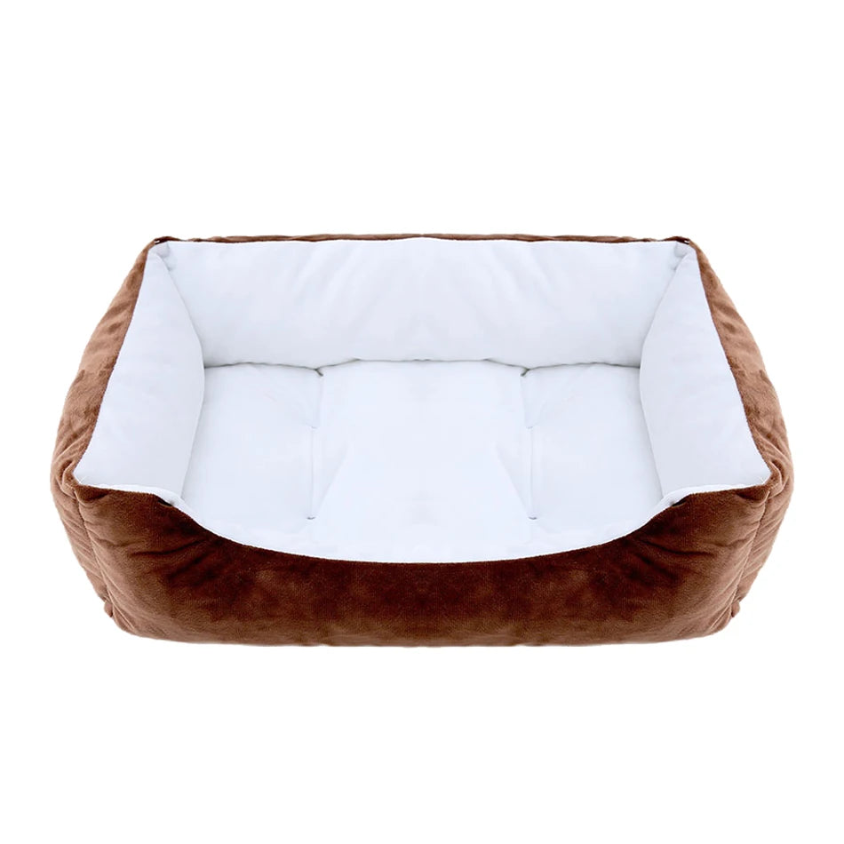 Plush Square Pet Bed for Dogs & Cats, Calming Kennel Sofa Cushion in Multiple Sizes (XS-XXL)