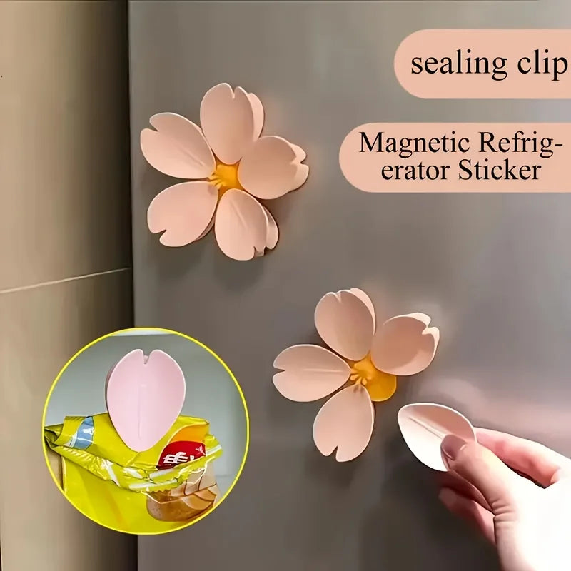 Sakura Petal Magnetic Fridge Clip - Flower Snack Bag Sealer & Refrigerator Magnet