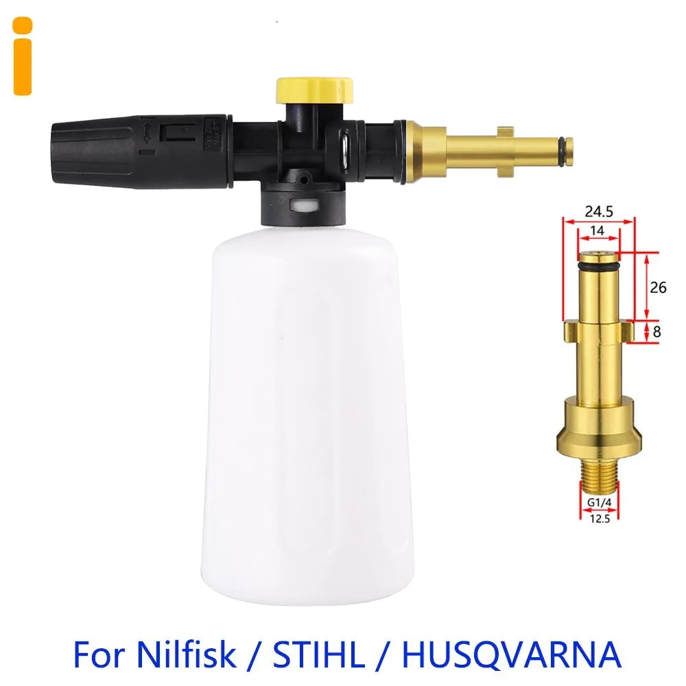 750 ml (25 fl oz) Snow Foam Lance Foam Cannon with Adjustable Sprayer Nozzle for Pressure Washers — Universal Fit