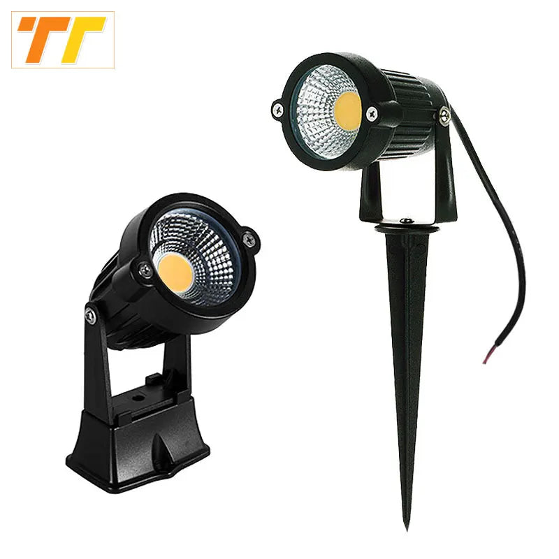 LED COB Spike Garden Path Light - 5W–20W Waterproof Outdoor Lawn Spotlight, AC85–265V / DC12–24V