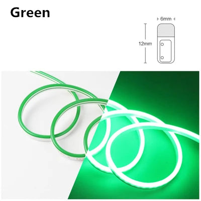 6mm LED Neon Flex Strip Waterproof Rope Light 5V/12V/24V for DIY Signs - Red Green Blue Yellow Pink White