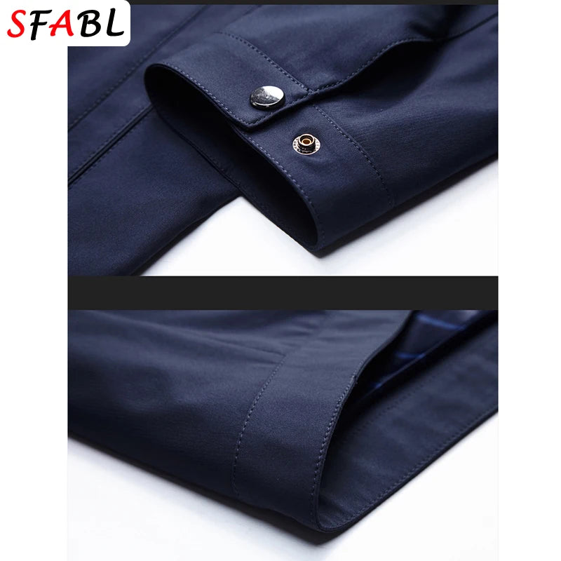 Men's Business Casual Zipper Blazer Jacket - Smart Casual Outerwear for Spring & Autumn
