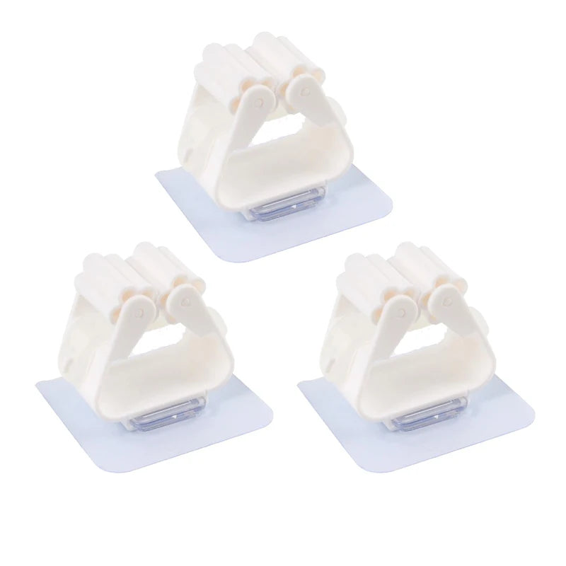 1-3 Pack Stainless Steel Nail-Free Wall Mounted Mop & Broom Holder Waterproof Bathroom Storage Rack