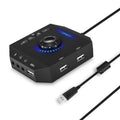 Plug & Play External USB Sound Card Audio Adapter with 3.5mm Jack & 3 USB Ports for PC, Laptop, Mac, PS4, Xbox