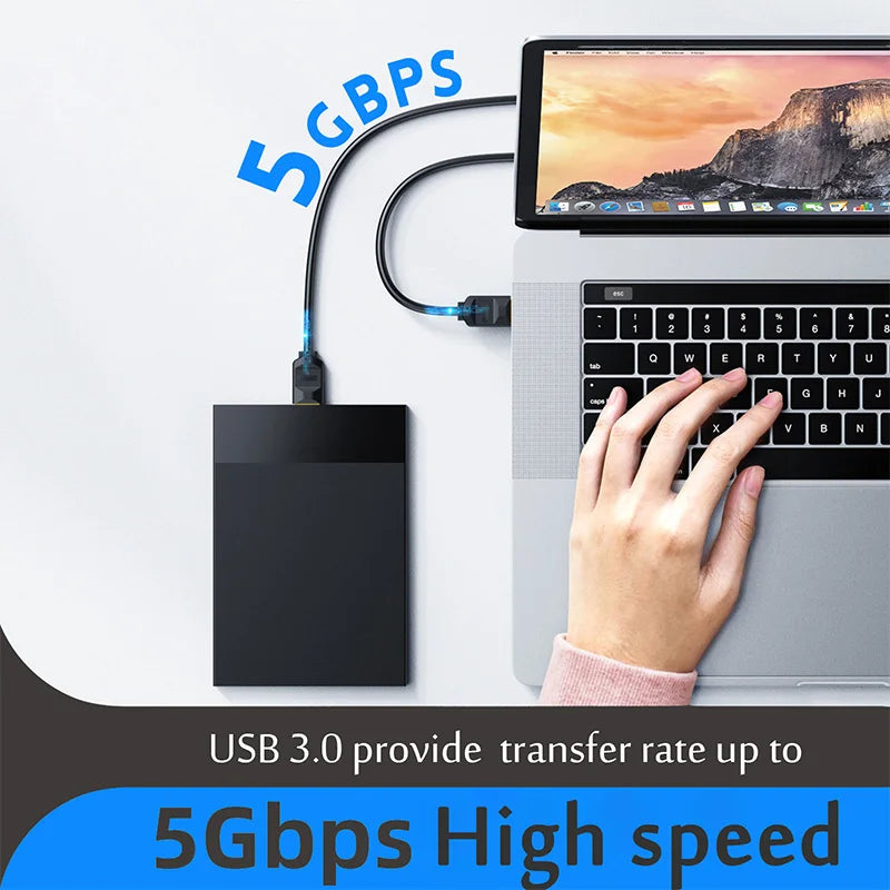 USB 3.0 Male to Female Extension Cable - High-Speed 5Gbps USB 2.0 Compatible Extender for PC, Laptop, Camera