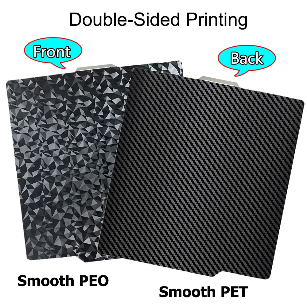 257x257mm (10.12x10.12in) Magnetic Smooth PEI Build Plate — PEO/PET Finishes — Fits X1, X1-Carbon, P1P, P1S, X1E, A1 3D Printers