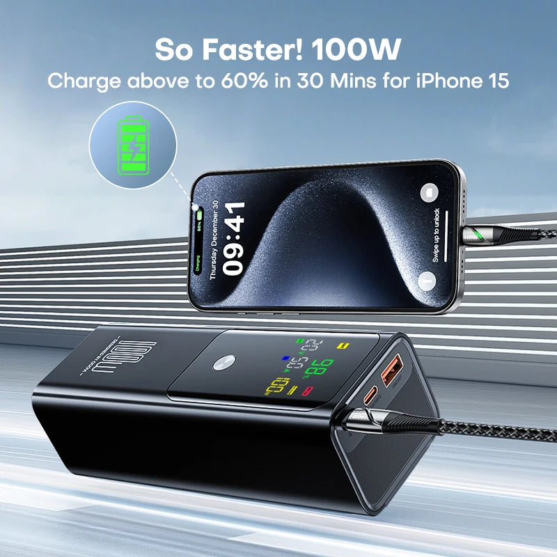 100W PD 20000mAh Portable Power Bank - Fast Charger for Laptop, iPhone & Samsung