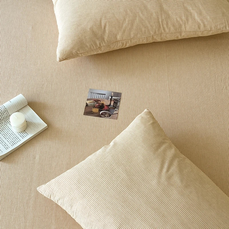 2-Pack 100% Cotton Pillowcases 48 x 74 cm (18.9 x 29.1 in) - Striped Pillow Covers, Skin-Friendly