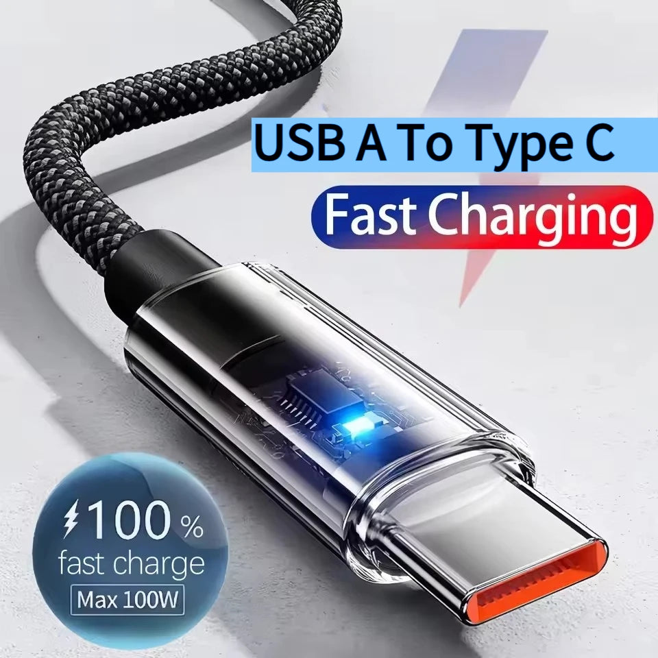USB-A to USB-C Fast Charging Cable with LED Display