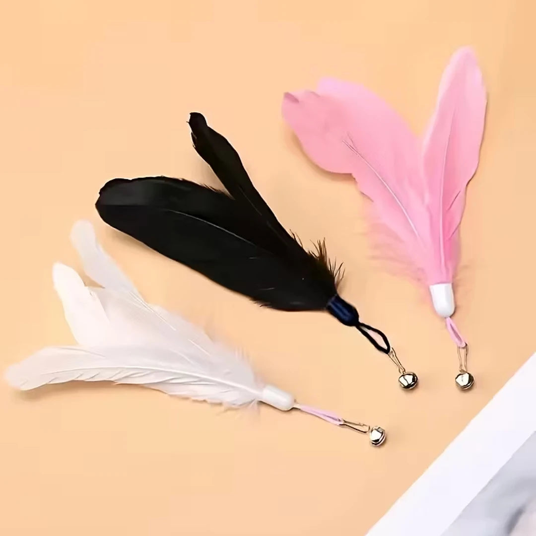 Interactive Cat Feather Teaser Toy with Bell view 10