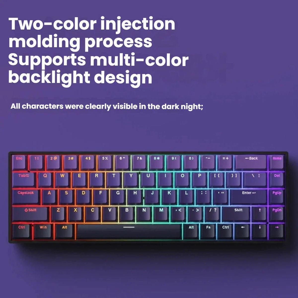 Mini USB Wired Hot-Swappable Mechanical Gaming Keyboard with Detachable Cable