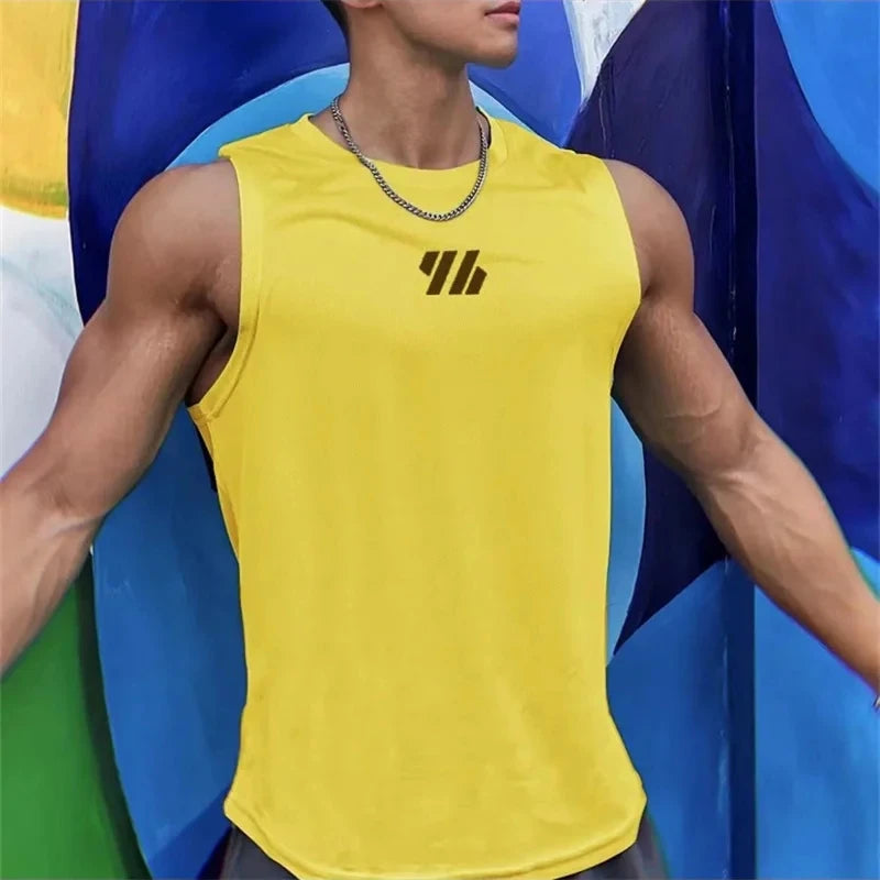 Men's Mesh Gym Tank Top – Breathable Sleeveless Running & Fitness Workout Vest