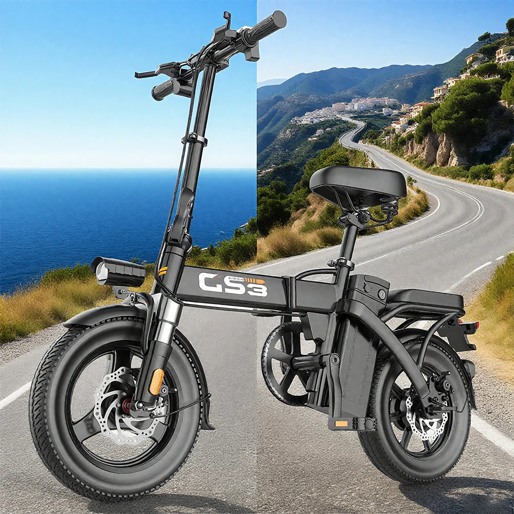 Compact Folding Electric City E-Bike 250W 48V, 14-Inch Wheel, 31-60 km Range, Brushless Motor