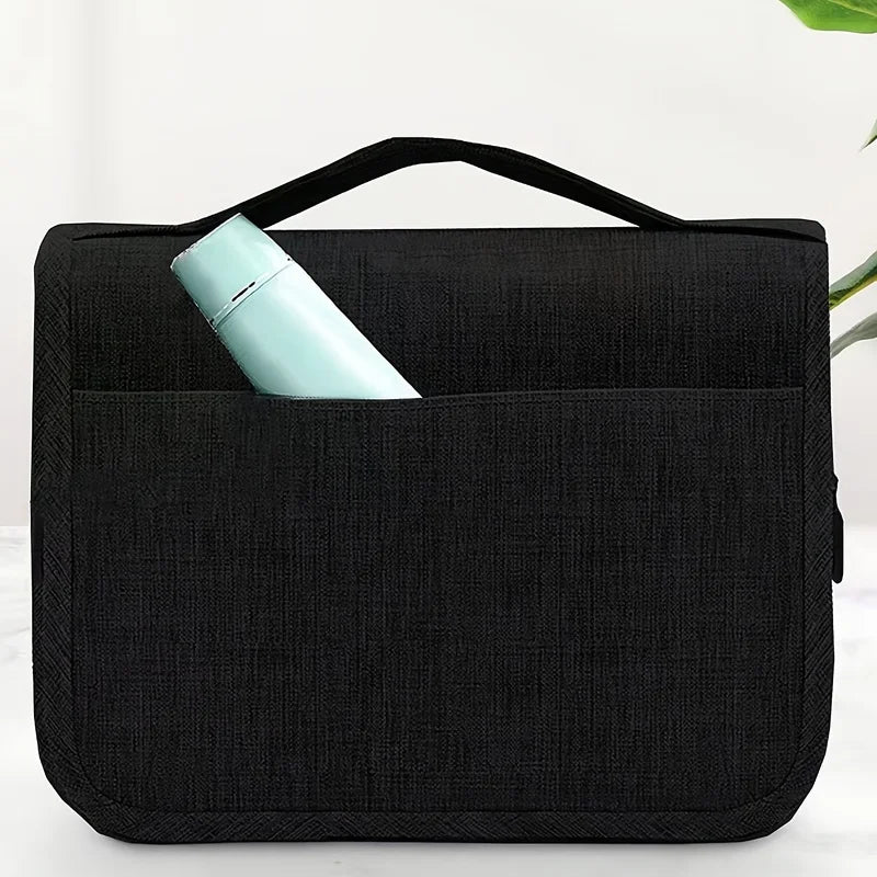 Wall-Mounted Travel Toiletry & Cosmetic Organizer — Hanging Bathroom Storage Bag