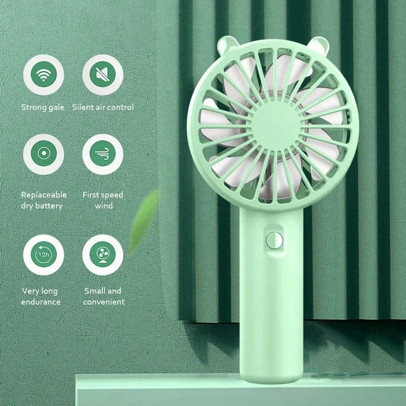 Mini USB Rechargeable Handheld Fan, Silent Portable Cooling Fan for Eyelash Makeup, Desk & Outdoor (6.30 x 3.15 x 1.97 in / 16 x 8 x 5 cm)